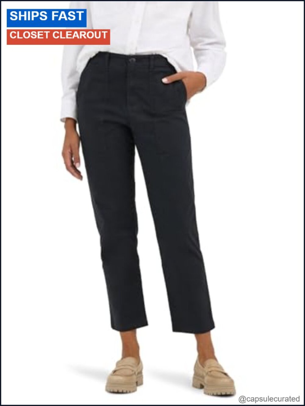 Lee Legendary 26" Utility Crop Pant Mid Rise Regular Fit Stretch Cotton